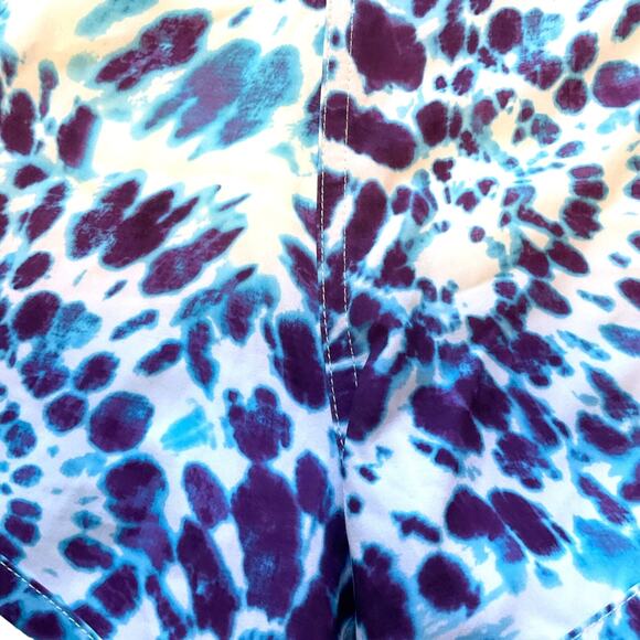 KYODAN Exercise Shorts Women’s S Tie Dye Purple Blue Print Lined Pocket - Picture 3 of 8